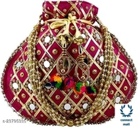  Women's Rajasthani Traditional Potli Bag  - Red
